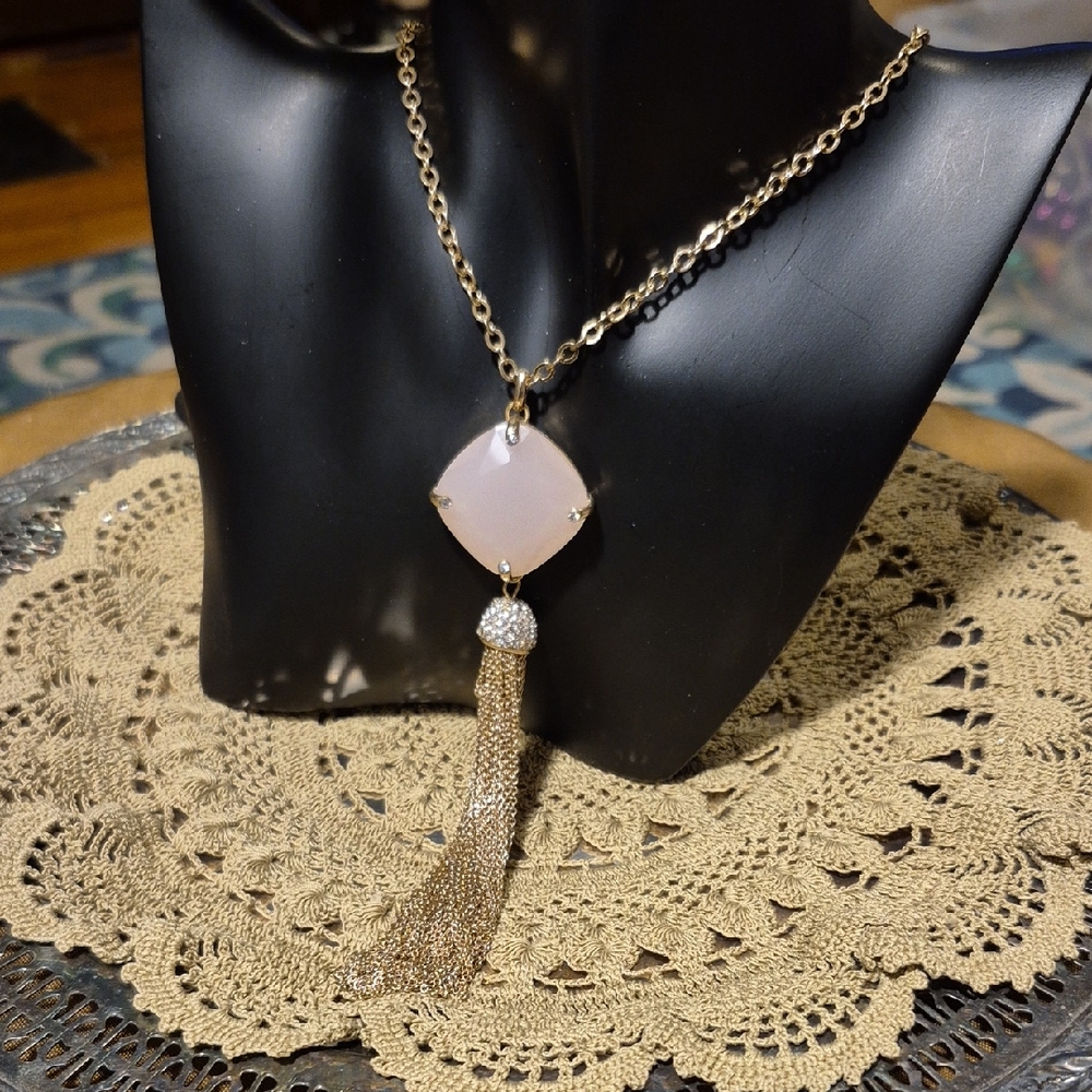 Elegant Bella Jack Gold and Pink Pendant Necklace